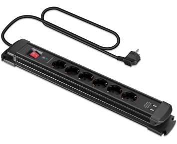 Andersson Surge protection 6-way with USB-ports 1,5m (12000A)