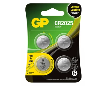 GP Knappcell Litium CR2025 4-pack