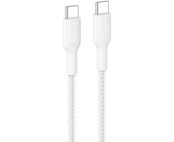 Belkin USB-C To USB-C 240W 2.0 Braided charging cable PCR 2m - White