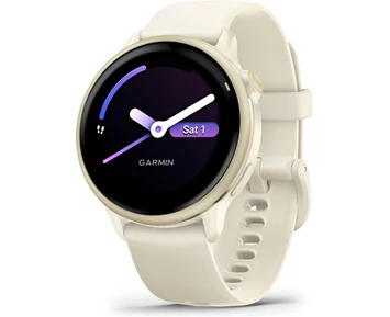 Garmin Vivoactive 6 AMOLED Smartwatch, Bone/Lunar Gold