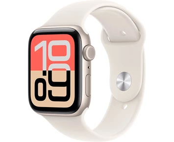 Apple Watch SE 3 GPS + Cellular 44mm Starlight Aluminium Case with Starlight Sport Band - S/M