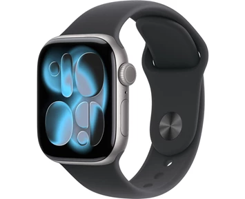 Apple Watch Series 11 GPS + Cellular 42mm Space Grey Aluminium Case with Black Sport Band - S/M