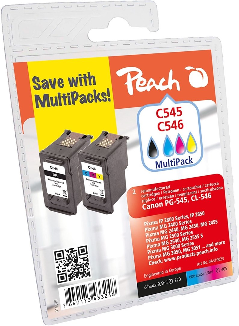 Cartucce Rigenerate Toner Kingdom Per Canon PG-545XL CL-546XL - Multipack Nero E Tricromia, Alta Resa