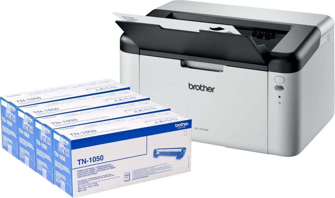 Brother HL1210W + 4 Toner