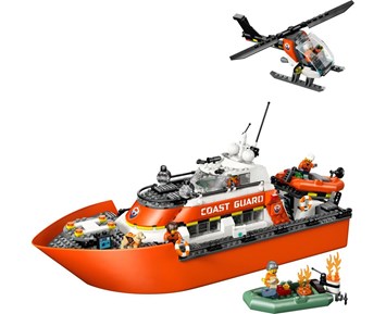 Lego City Coast Guard Rescue Boat & Helicopter, New 4