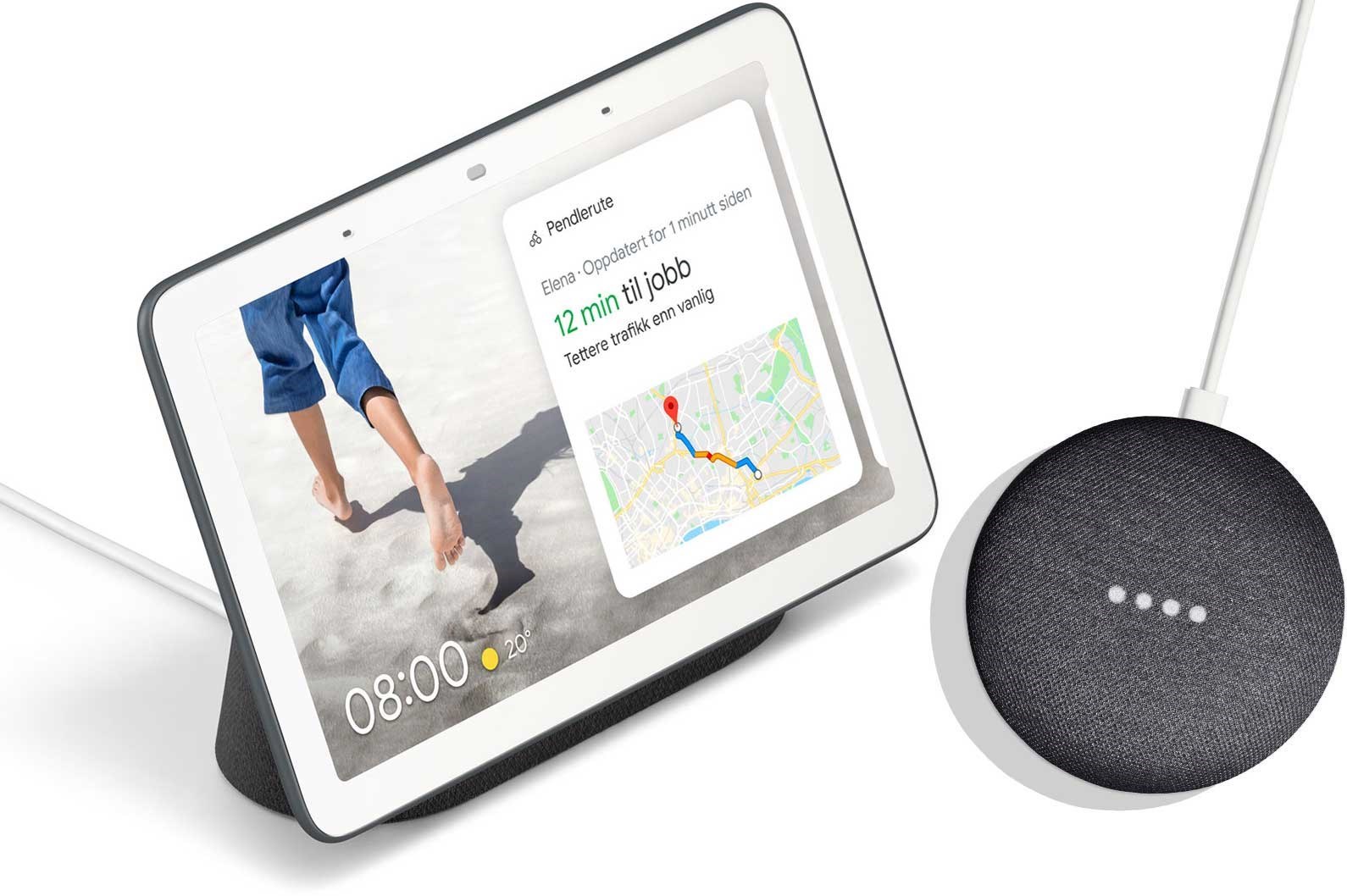 Google Nest Hub og Google Home Mini Charcoal/Charcoal Google Nest Hub